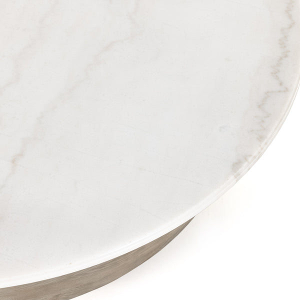 Caldwell Stone Top Coffee Table In Wht Mbl