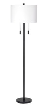 Lincoln 2-Light Metal Floor Lamp, Black