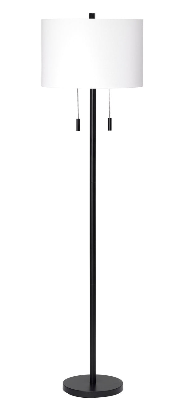 Lincoln 2-Light Metal Floor Lamp, Black