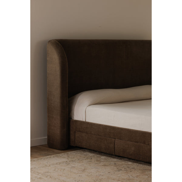 Sophia King Storage Bed in Brown with Drawers