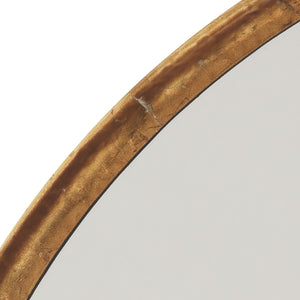 Refined Iron Round Wall Mirror, Gold