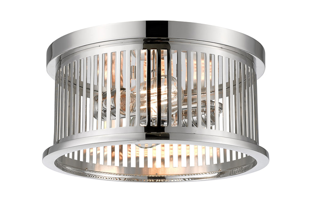 Camellia 2 Light Flush Mount in Polished Nickel Finish