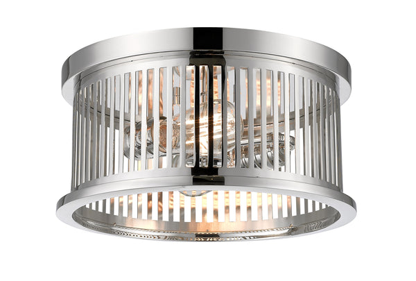 Camellia 2 Light Flush Mount in Polished Nickel Finish
