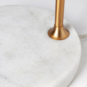 Sanderson (21.8"H) Gold Metal Shade White Marble Base Table Lamp