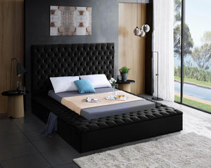 Randal King Bed In Black Velvet