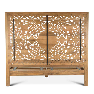 Taj Mango Wood King Bed in Natural Whitewash Finish