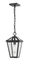 Talbot 1 Light Outdoor Chain Mount Ceiling Fixture in Black Finish