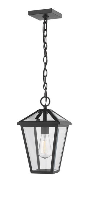 Talbot 1 Light Outdoor Chain Mount Ceiling Fixture in Black Finish