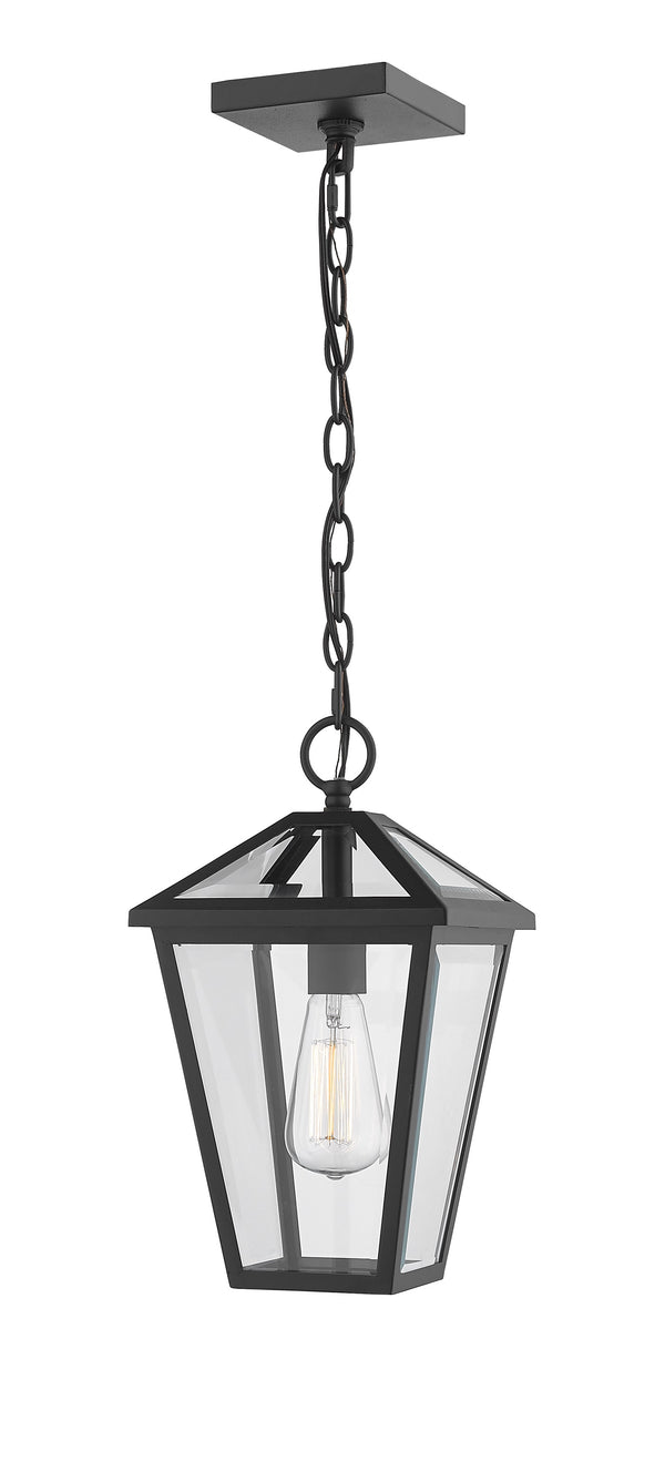 Talbot 1 Light Outdoor Chain Mount Ceiling Fixture in Black Finish