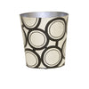 OVAL WASTEBASKET BLACK AND SILVER BUBBLE DESIGN