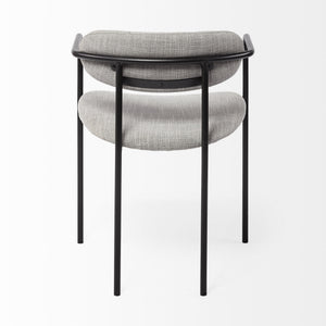 Parker Gray Fabric Seat Black Metal Dining Chair
