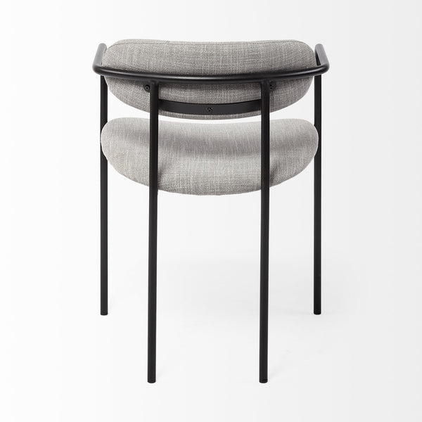 Parker Gray Fabric Seat Black Metal Dining Chair