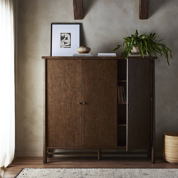 Renaud 3-Door Cabinet - Dark Toasted Oak Veneer