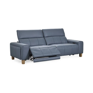 Alea Leather Power Recliner Sofa - Smoke Blue