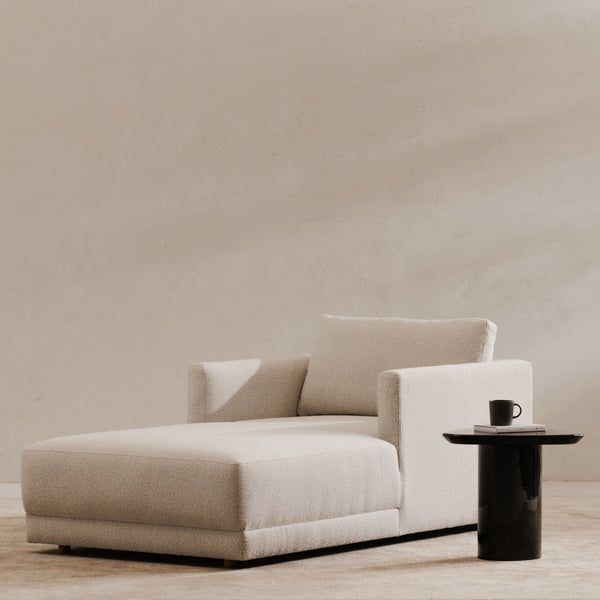 Moe's Bryn Collection Chaise in Oyster Beige