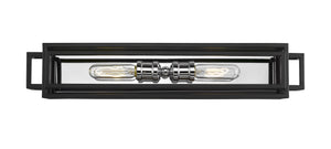 Titania 2 Light Vanity in Black + Chrome Finish