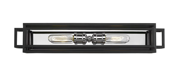 Titania 2 Light Vanity in Black + Chrome Finish