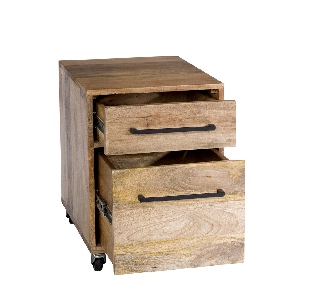 Moe's Colvin Natural Mango Wood Filing Cabinet