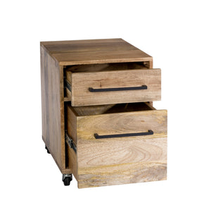 Moe's Colvin Natural Mango Wood Filing Cabinet