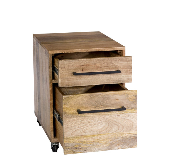 Moe's Colvin Natural Mango Wood Filing Cabinet
