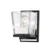 Bleeker Street 1 Light Wall Sconce in Matte Black + Chrome Finish