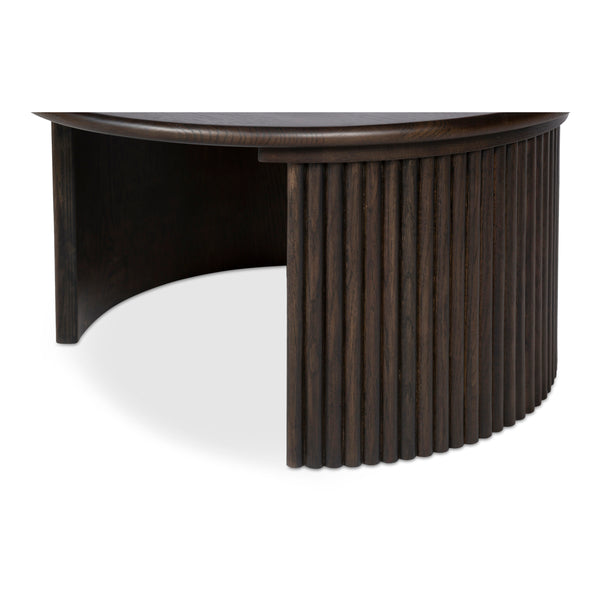 Moe's Penny Nesting Coffee Table in Dark Brown Oak