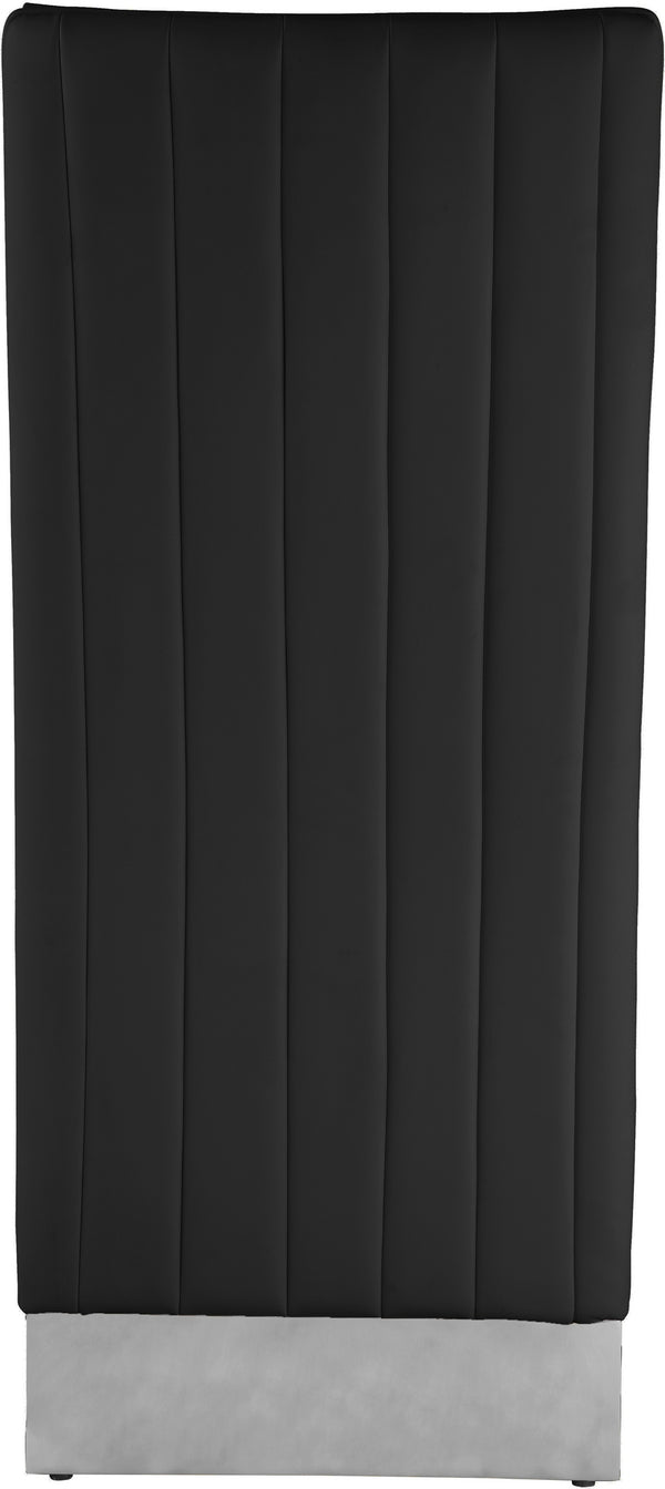 Stanley Dining Chair In Black Faux Leather and Chrome
