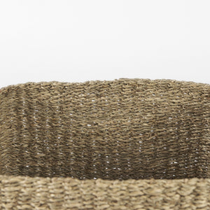 Copenhagen 15.7L x 15.7W x 15.7H (Set of 3) Medium Brown Square Twisted Seagrass Square Basket