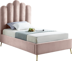 Anita Twin Bed In Pink Velvet