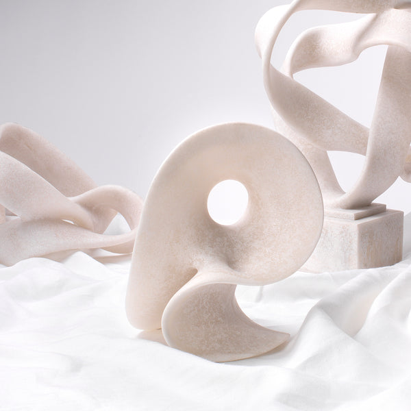 Amorphous Resin Decorative Table Object, White