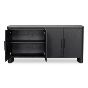 Moe's William Black Sideboard with Herringbone Doors