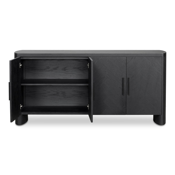 Moe's William Black Sideboard with Herringbone Doors
