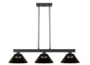 Cobalt 3 Light Billiard Light in Matte Black Finish