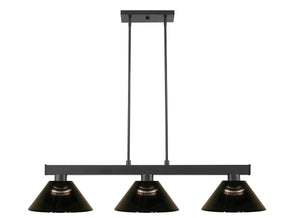 Cobalt 3 Light Billiard Light in Matte Black Finish