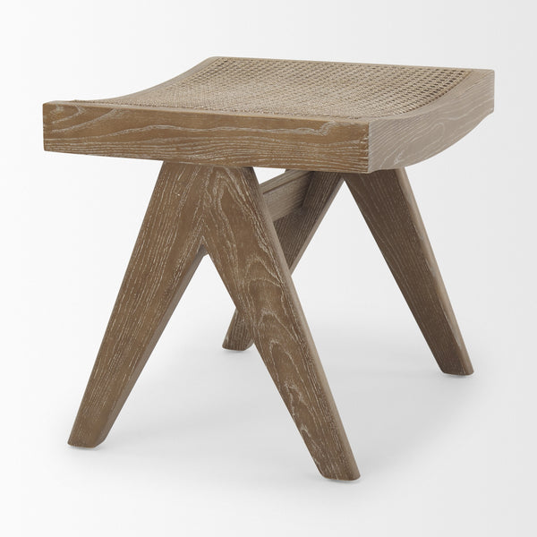 Arvin 21.7L x 17.7W x 18.1H Medium Brown Wooden Stool