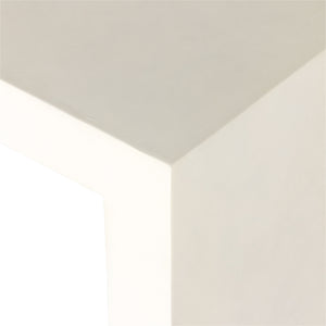 Parish Outdoor End Table In White Concrete