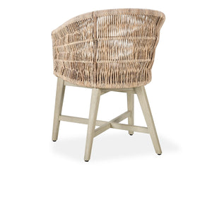 Collins Outdoor Dining Chair in Natural Wood & Sand