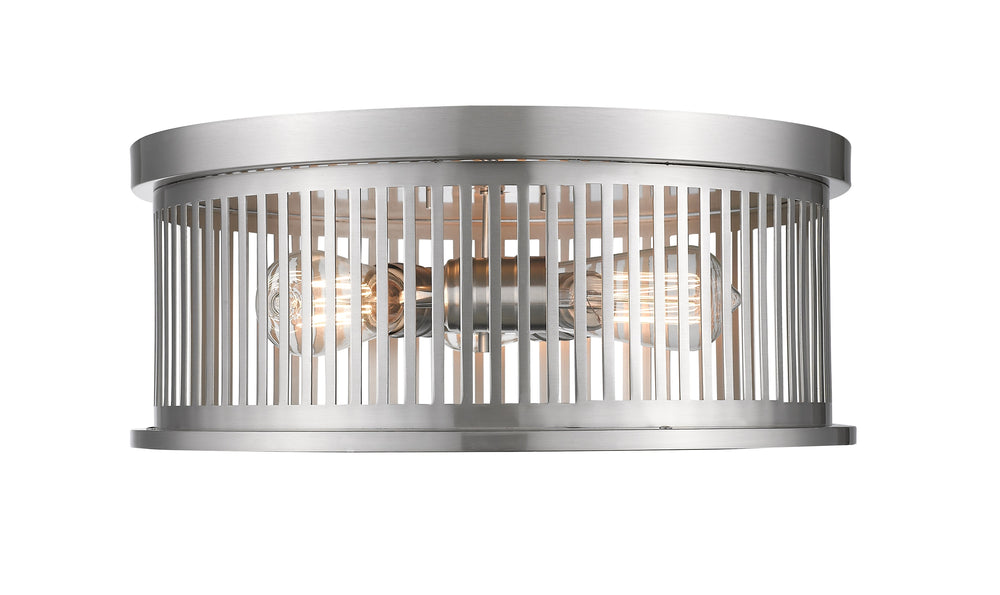 Camellia 3 Light Flush Mount in Brushed Nickel Finish