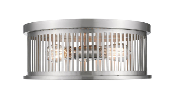 Camellia 3 Light Flush Mount in Brushed Nickel Finish
