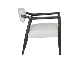 KEAGAN LOUNGE CHAIR - SALOON LIGHT GREY LEATHER