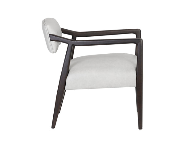 KEAGAN LOUNGE CHAIR - SALOON LIGHT GREY LEATHER
