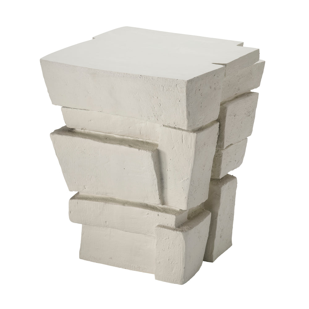 Brick Fiber Glass Indoor/Outdoor Side Table