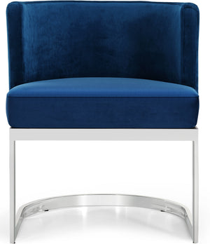 Donna Dining Chair In Navy Velvet and Chrome