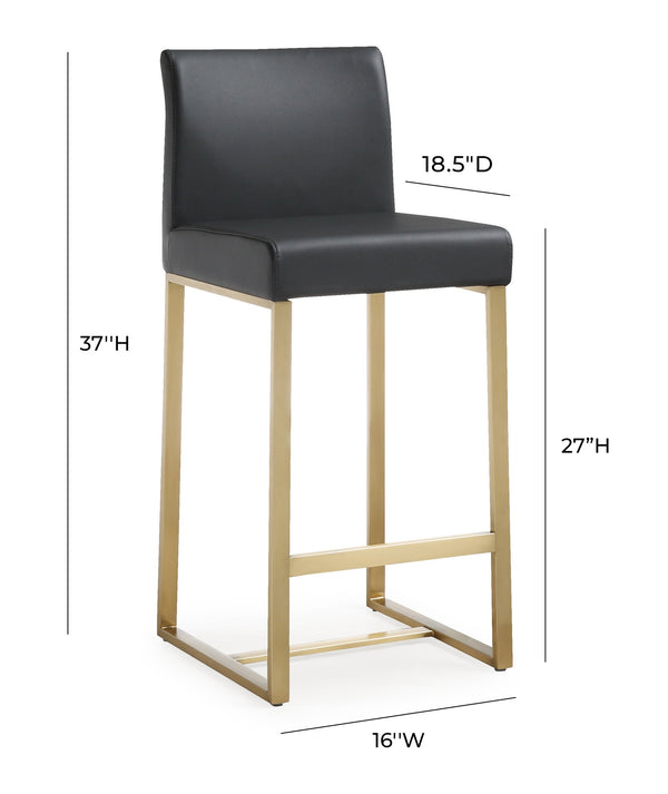 Denmark Black Gold Steel Counter Stool (Set of 2)