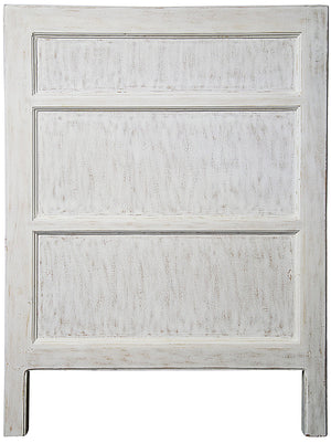 Hampton Mahogany and Veneer Side Table with Brass Pulls in White Wash Finish