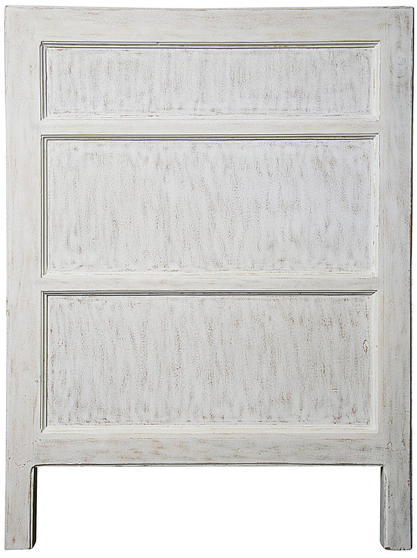 Hampton Mahogany and Veneer Side Table with Brass Pulls in White Wash Finish