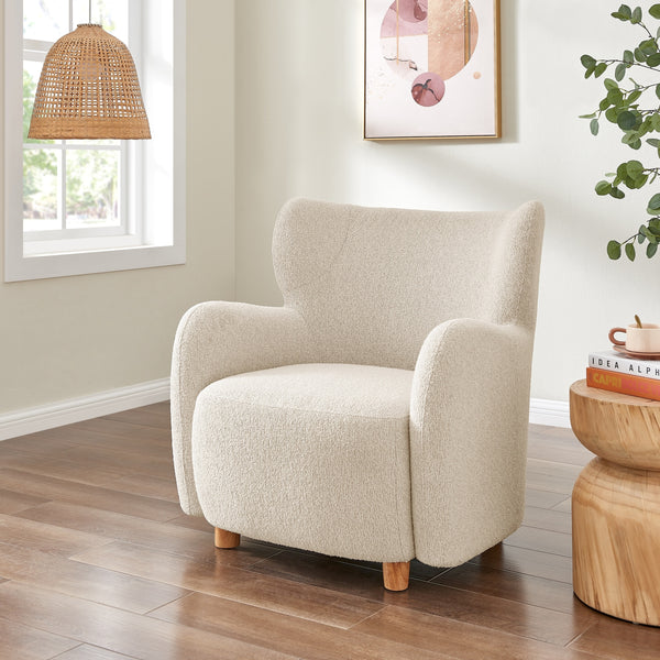 Tiffany KD Boucle Accent Arm Chair, Palladian Beige