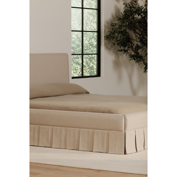Maren Queen Bed in Beige Upholstery