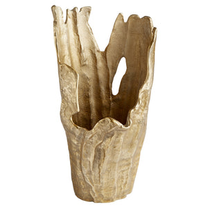 Pyroclastic 18in dia Vase in Gold