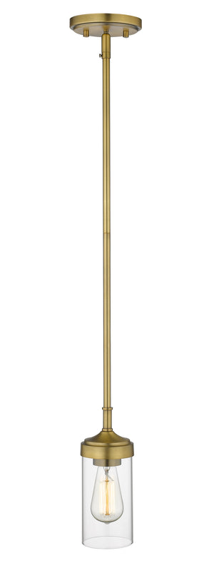 Calliope 1 Light Mini Pendant in Foundry Brass Finish